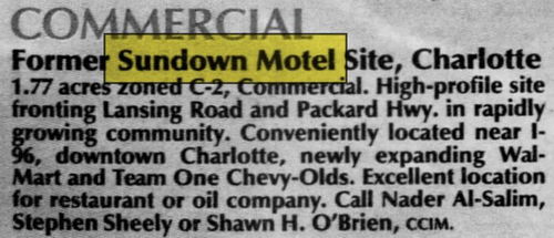 Sundown Motel - Mar 2003 Land For Sale